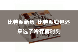 比特派新版 比特派钱包还采选了冷存储时刻